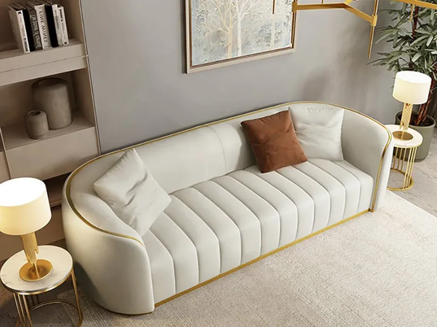 ivory leather sofa